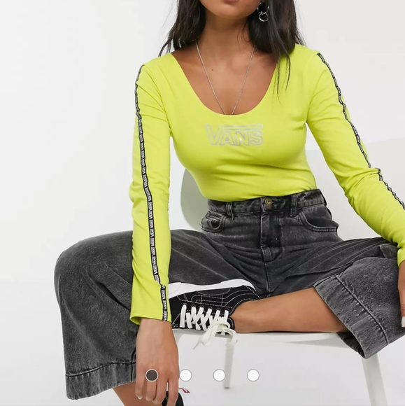 Vans After Dark Bodysuit in neon green with the tag - Picture 2 of 12